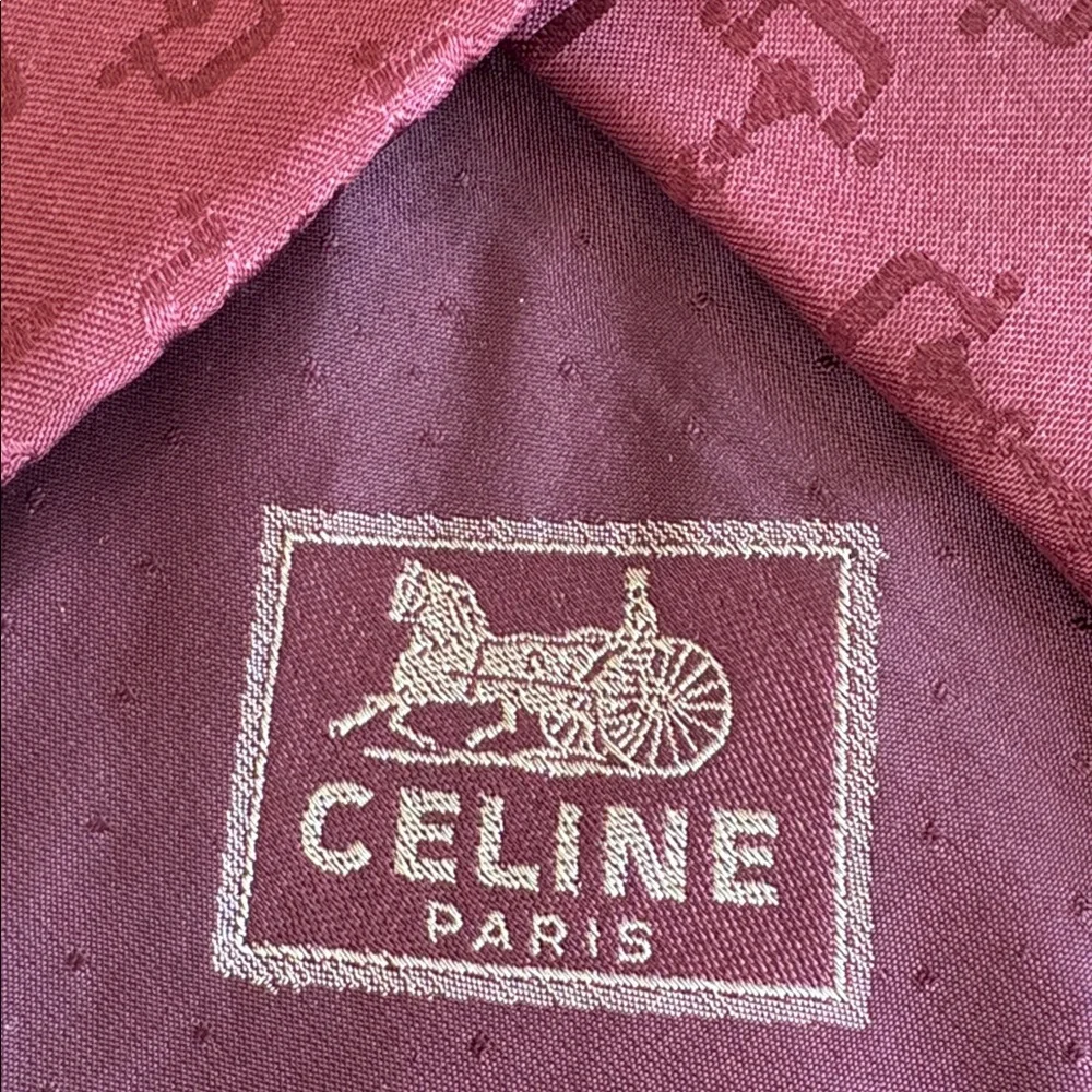 Celine Deep Red Patterned Tie - Picture 3 of 8